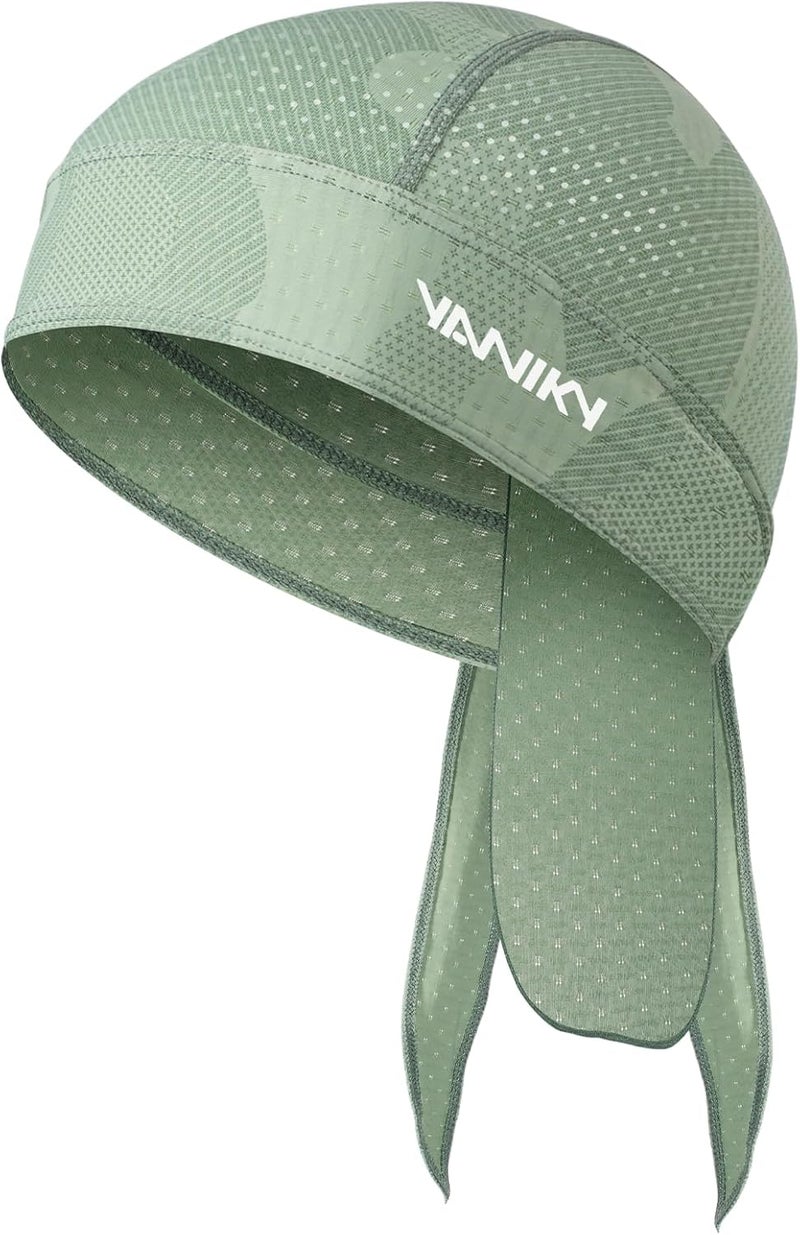 YANIKY Bandana Skull Caps for Men Women Quick-Drying Cooling Do Rag Breathable Durag Cap Helmet Liner for Cycling Running - Image 1